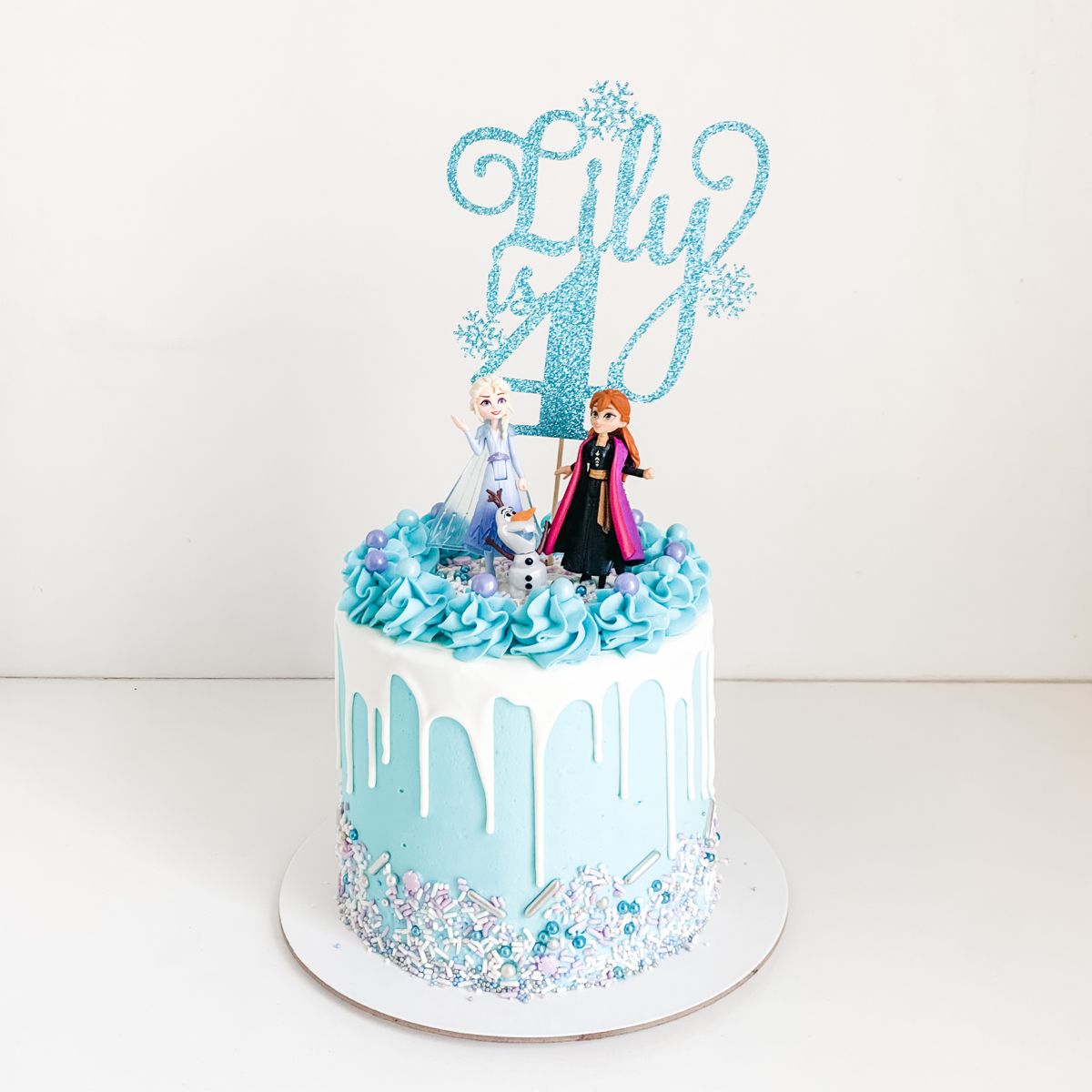 Frozen-Inspired Drip Cake Ideas